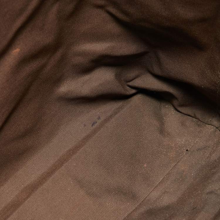 Pre Owned CH Carolina Herrera Dark Brown/Two Tone Beige Monogram Canvas Shopper Tote