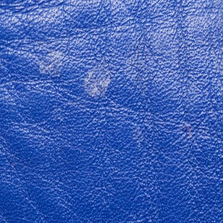 Pre Owned CH Carolina Herrera Blue Monogram Embossed Leather Large Matryoshka Tote