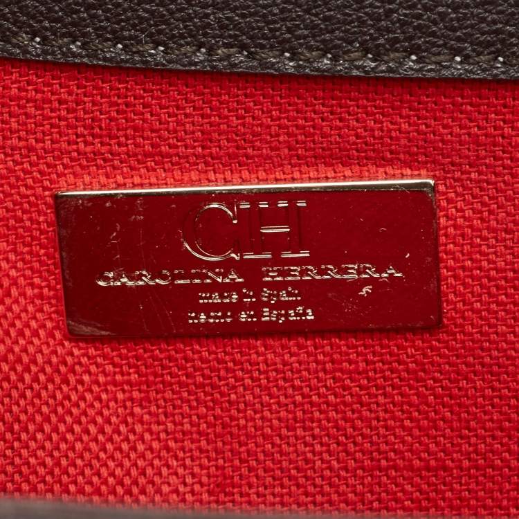 Pre Owned CH Carolina Herrera Multicolor Signature Coated Canvas and Leather Small Carry on Bandoulière Bag