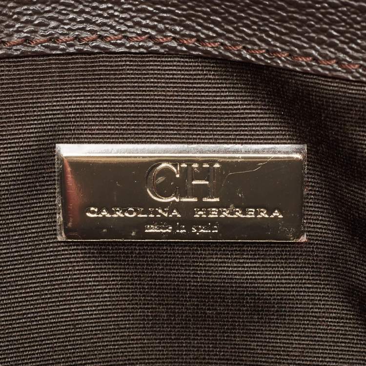 Pre Owned CH Carolina Herrera Multicolor Signature Coated Canvas and Leather Envelope Shoulder Bag