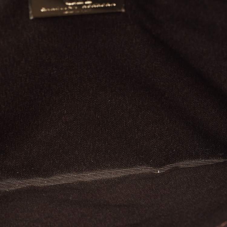 Pre Owned CH Carolina Herrera Multicolor Signature Coated Canvas and Leather Envelope Shoulder Bag