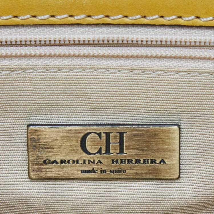 Pre Owned CH Carolina Herrera Multicolor Monogram Canvas and Leather Chain Shoulder Bag
