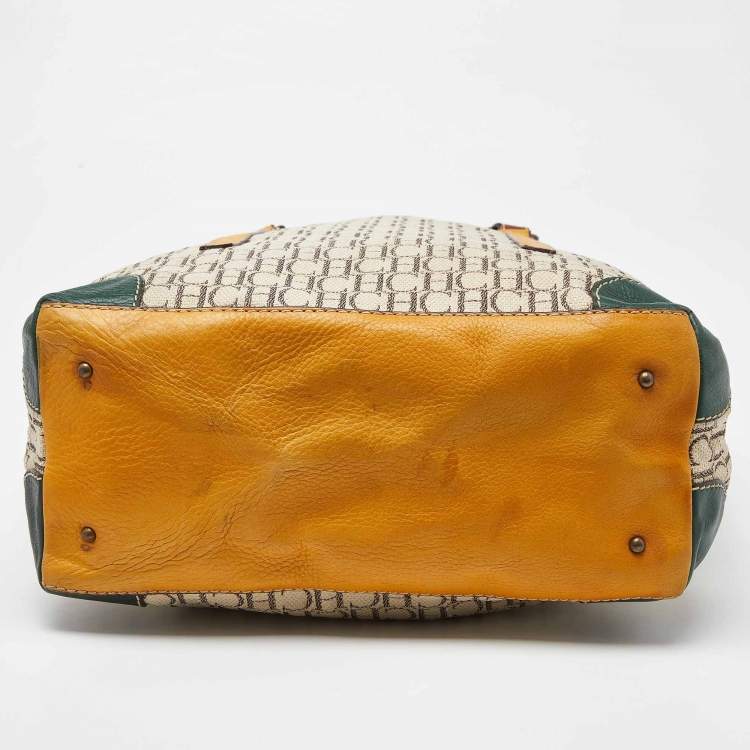 Pre Owned CH Carolina Herrera Multicolor Monogram Canvas and Leather Tote