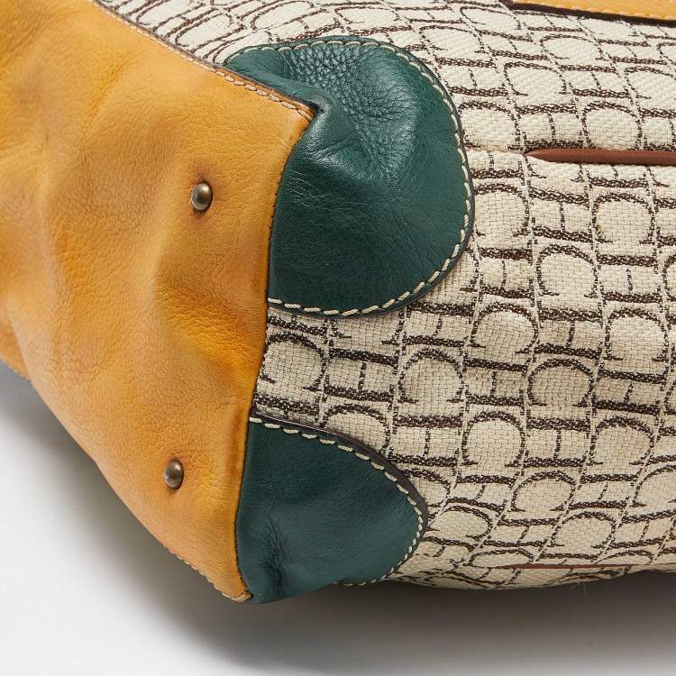 Pre Owned CH Carolina Herrera Multicolor Monogram Canvas and Leather Tote