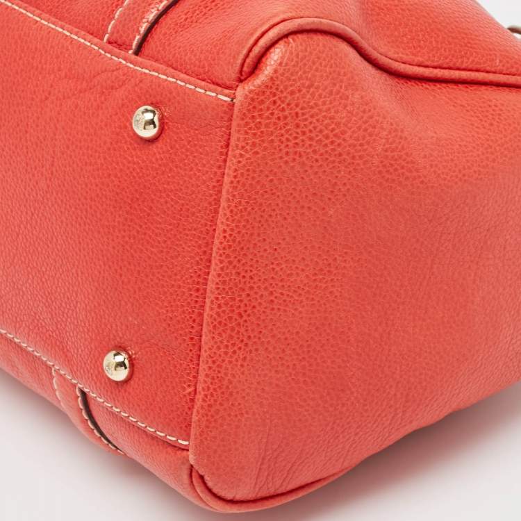 Pre Owned CH Carolina Herrera Red Leather Matteo Satchel