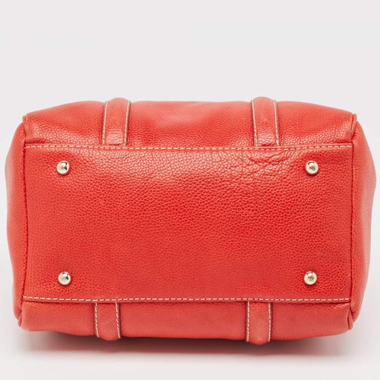 Pre Owned CH Carolina Herrera Red Leather Matteo Satchel
