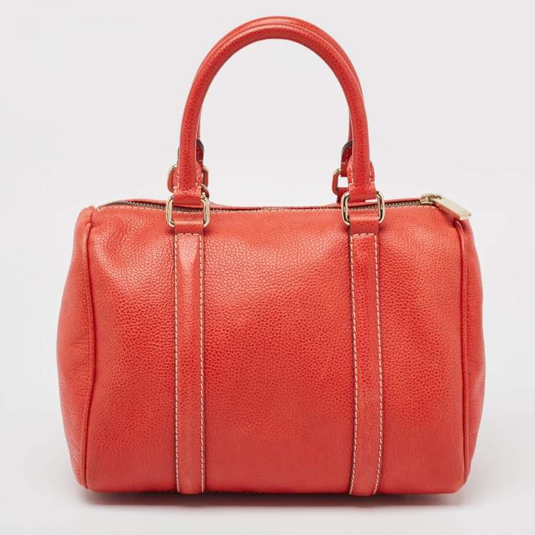 Pre Owned CH Carolina Herrera Red Leather Matteo Satchel
