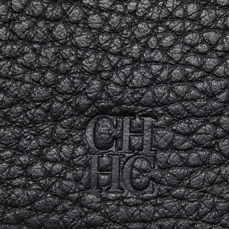 Pre Owned CH Carolina Herrera Black Leather Continental Wallet