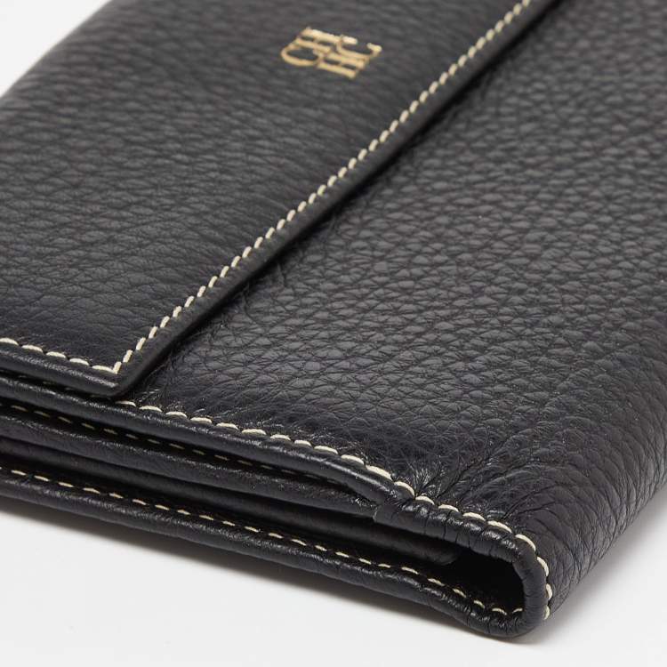 Pre Owned CH Carolina Herrera Black Leather Continental Wallet