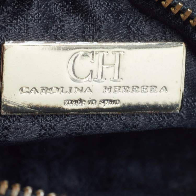 Pre Owned CH Carolina Herrera Black Quilted Leather Mini Chain Crossbody Bag 