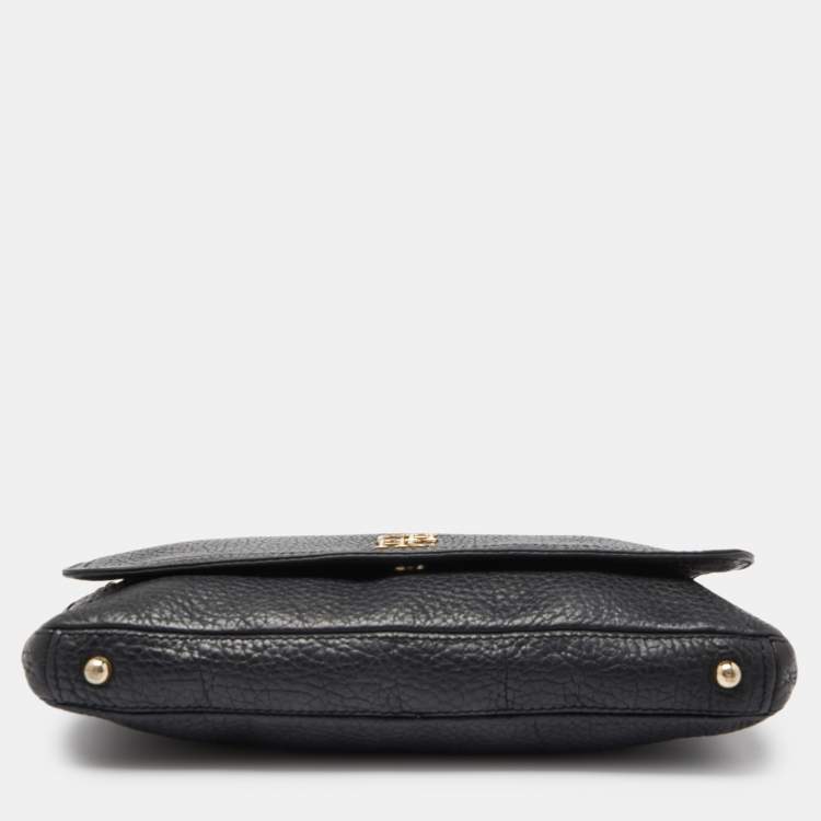 Pre Owned CH Carolina Herrera Black Leather Chain Flap Shoulder Bag