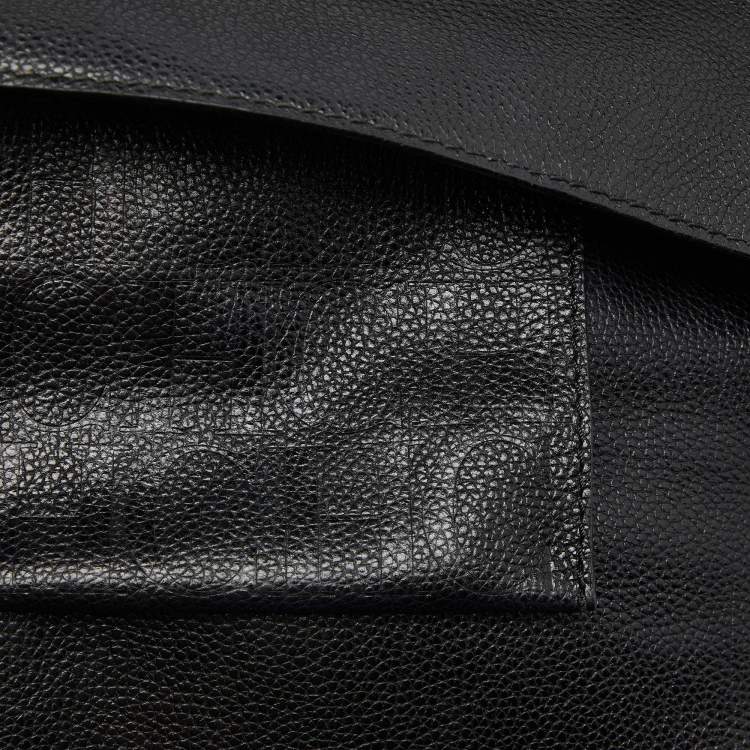 Pre Owned CH Carolina Herrera Black Leather Minuetto Flap Top Handle Bag