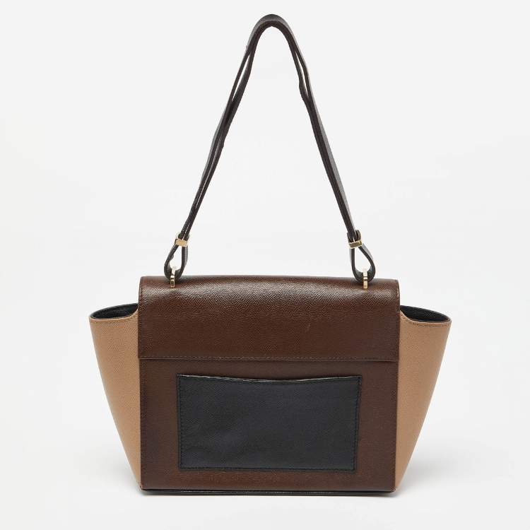 Pre Owned CH Carolina Herrera Tri Color Leather Casati Shoulder Bag