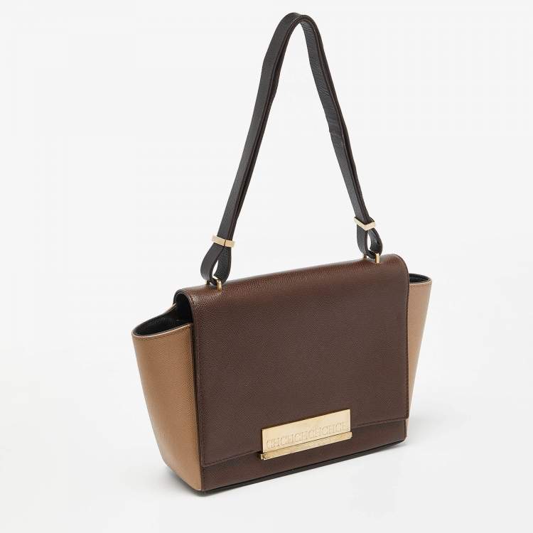 Pre Owned CH Carolina Herrera Tri Color Leather Casati Shoulder Bag