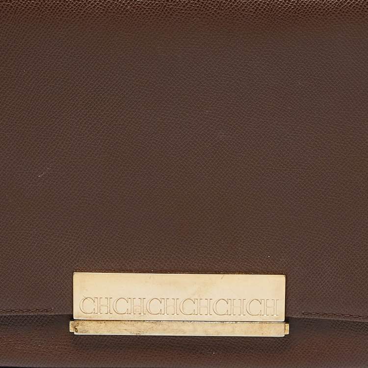 Pre Owned CH Carolina Herrera Tri Color Leather Casati Shoulder Bag