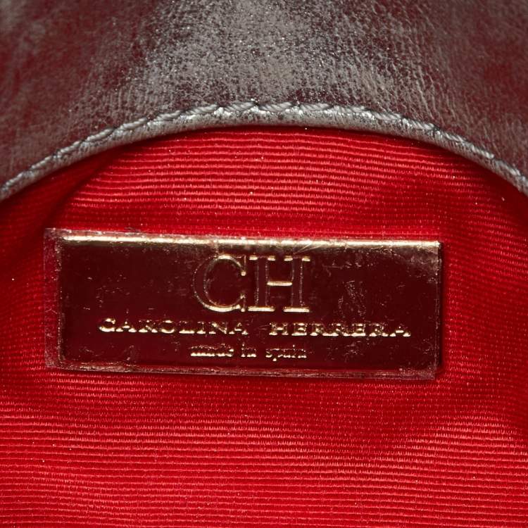 Pre Owned CH Carolina Herrera Silver Quilted Leather Chain Flap Shoulder Bag