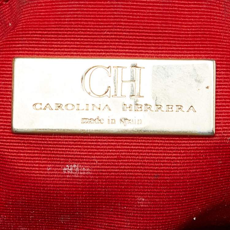 Pre Owned CH Carolina Herrera Metallic Gold Quilted Leather Chain Crossbody Bag