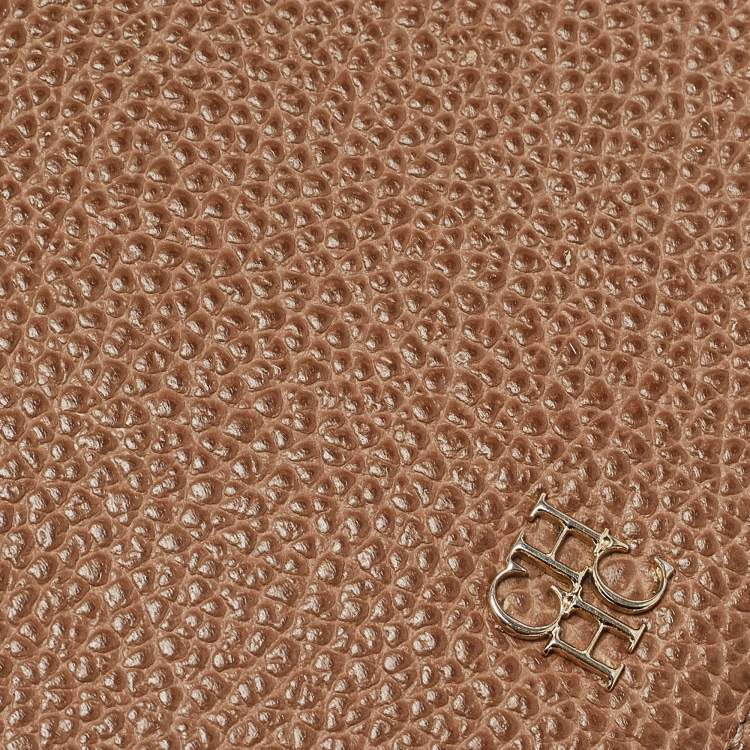 Pre Owned CH Carolina Herrera Beige Leather Long Bifold Wallet