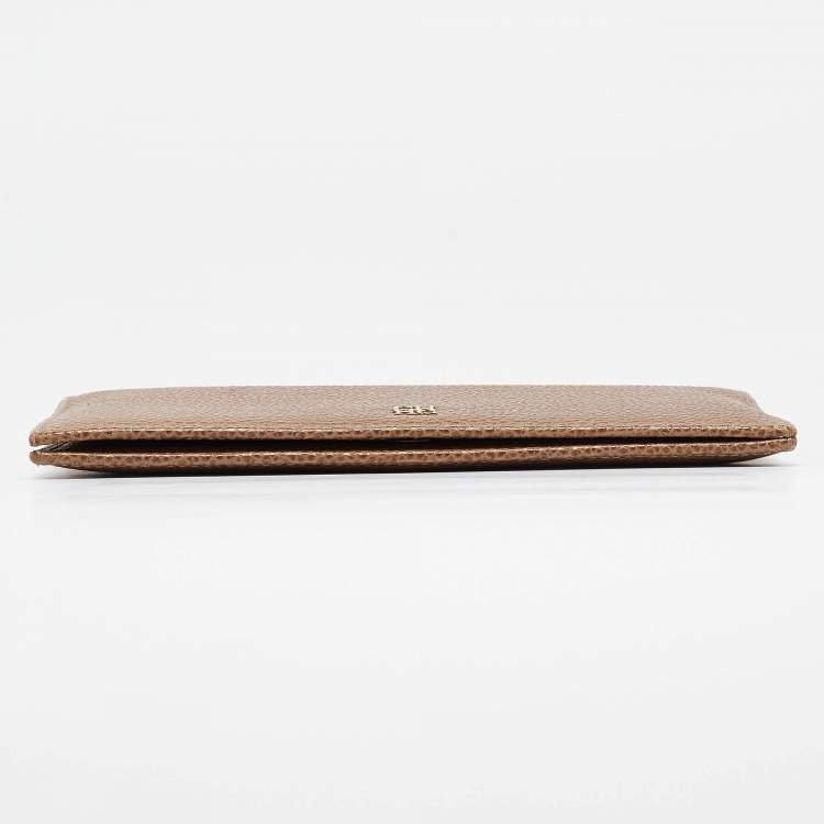 Pre Owned CH Carolina Herrera Beige Leather Long Bifold Wallet