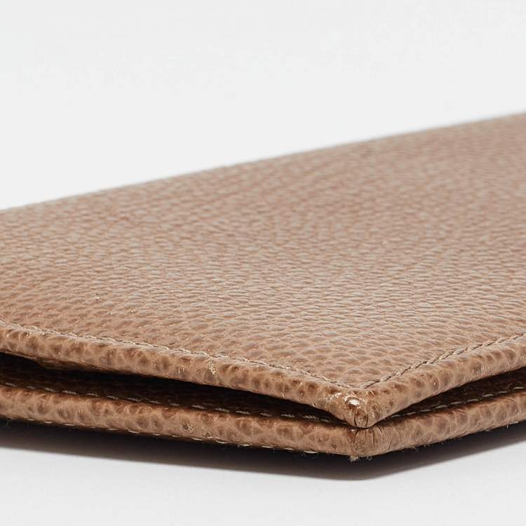 Pre Owned CH Carolina Herrera Beige Leather Long Bifold Wallet