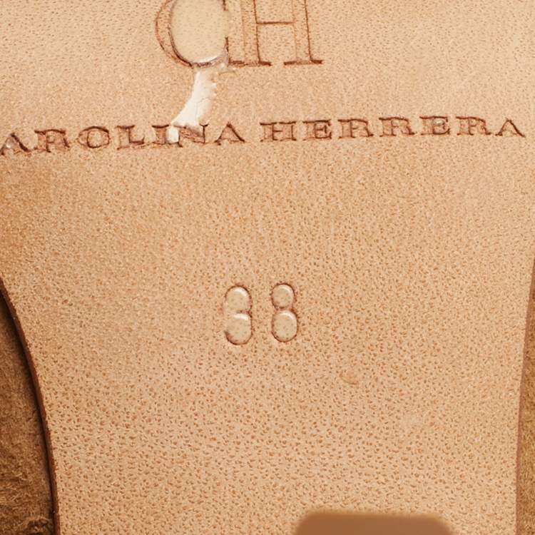 Pre Owned CH Carolina Herrera Brown Suede Pointed Toe Pumps Size 38