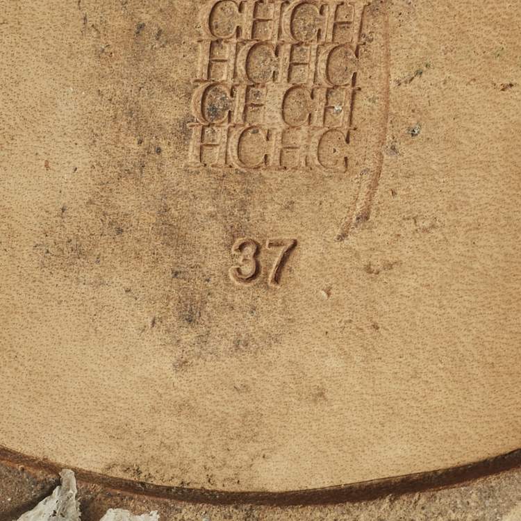 Pre Owned CH Carolina Herrera Size 37 Multicolor Woven Fabric Smoking Slippers