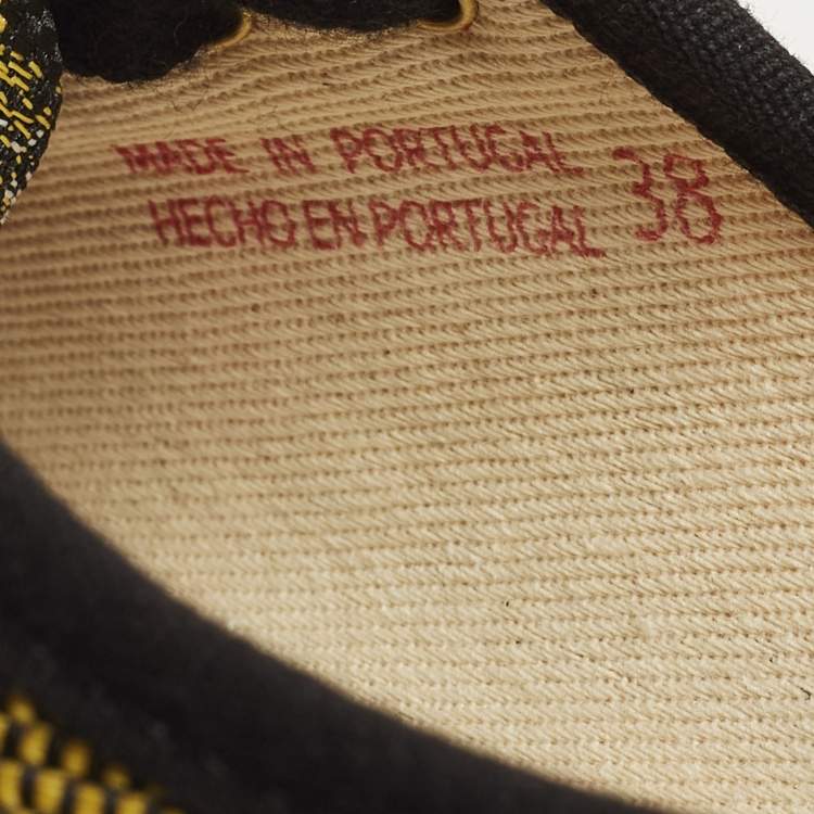 Pre Owned CH Carolina Herrera Size 38 Multicolor Check Canvas Low Top Sneakers