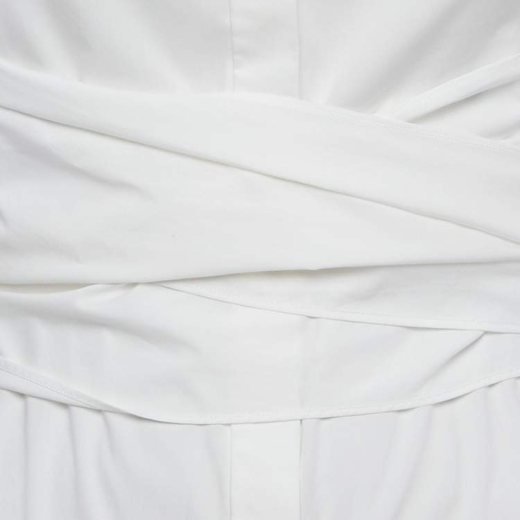 Pre Owned CH CH White Shirt White Poplin Wrap Detail Shirt S
