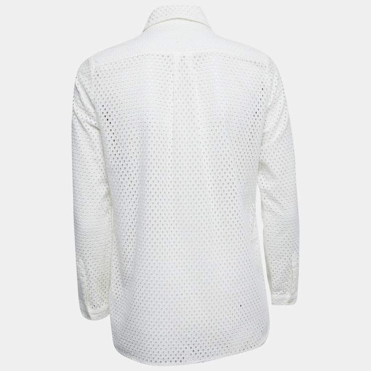 Pre Owned CH CH White Shirt White Cotton Button Front Shirt Blouse S