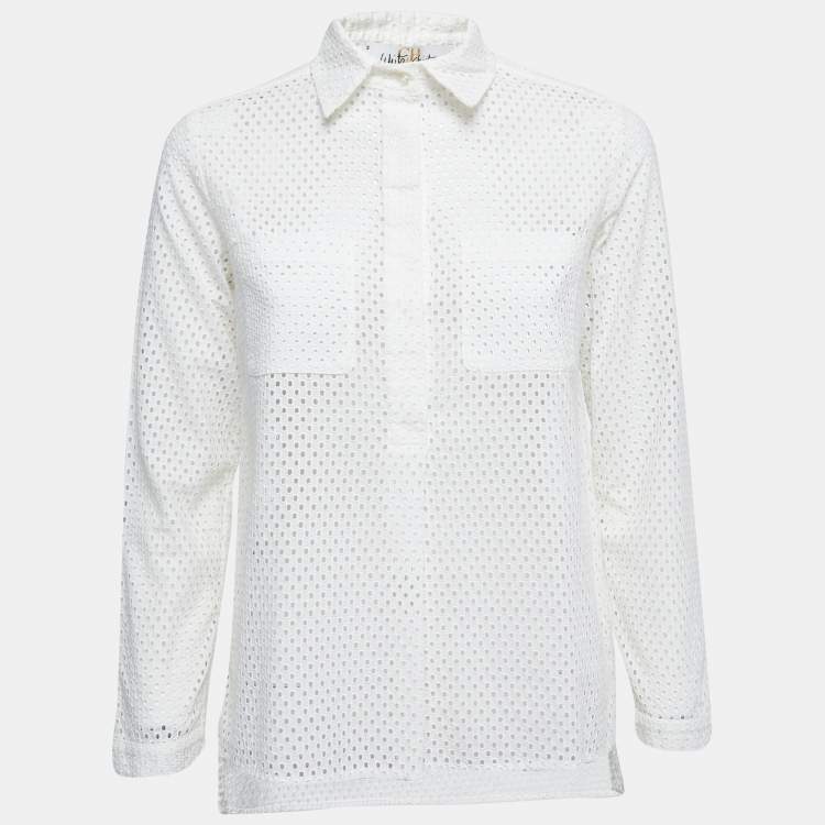 Pre Owned CH CH White Shirt White Cotton Button Front Shirt Blouse S
