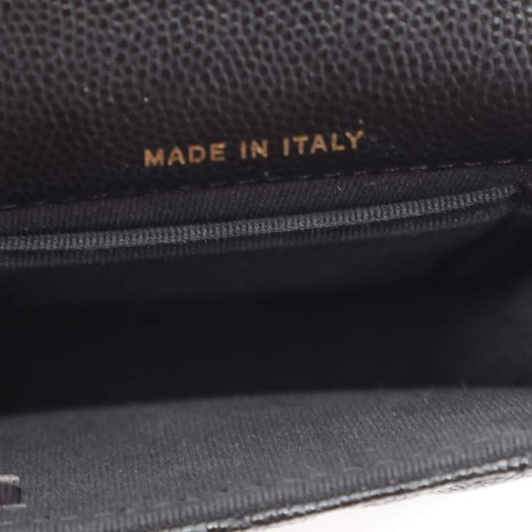 مملوكة مسبقًا Chanel Black Quilted Caviar Leather Crystal CC Phone Holder