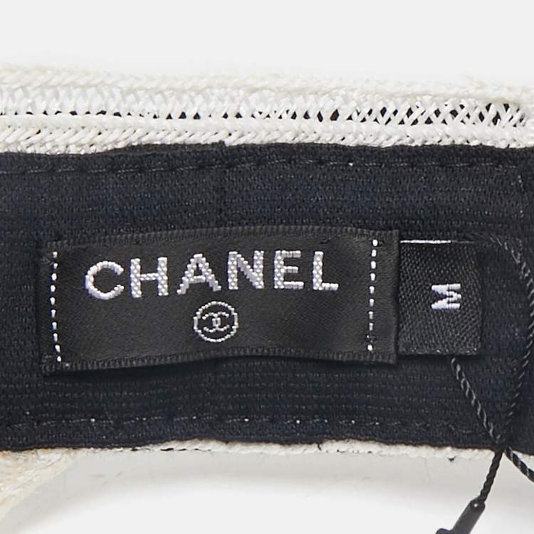 Pre Owned  Chanel Ecru  Abaca Cotton Ribbon Visor M