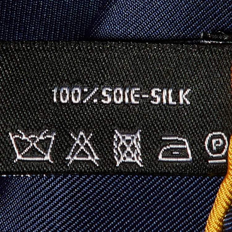 Pre Owned Chanel Navy Blue CC Geometric Print Silk Scarf