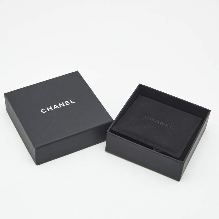Pre Owned Chanel  CC Forever Crystals Gunmetal Tone Brooch