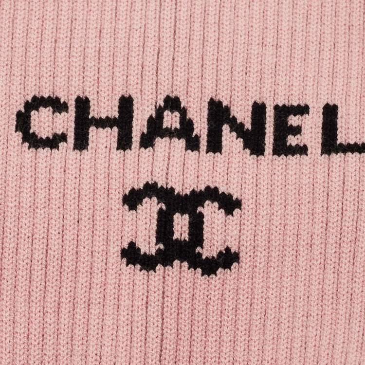 Pre Owned Chanel Pink CC Knit Leg Warmers