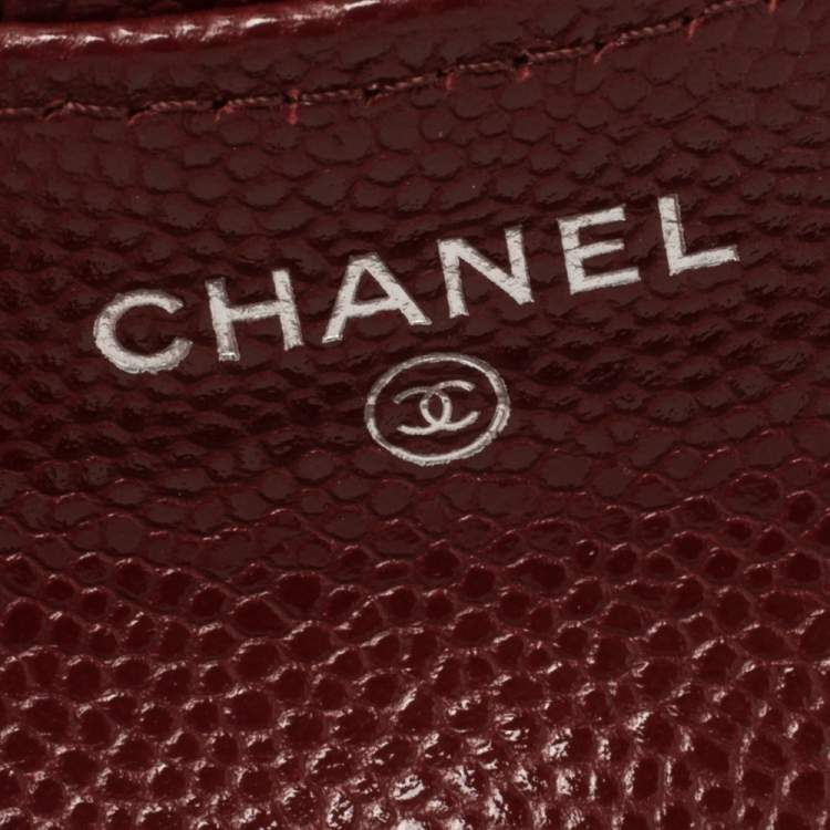 Pre Owned Chanel Red Quilted Caviar Leather AirPods Pro Case on Chain