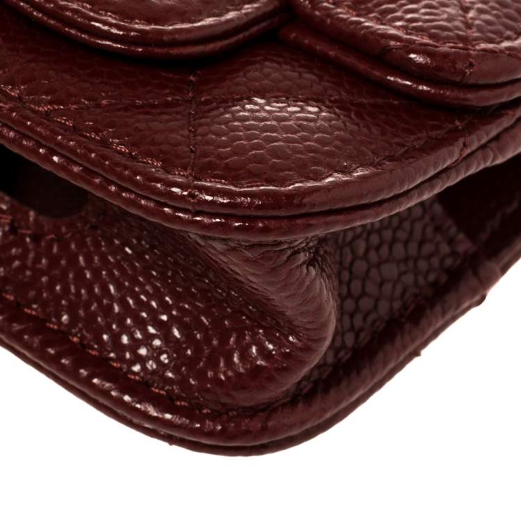 Pre Owned Chanel Red Quilted Caviar Leather AirPods Pro Case on Chain