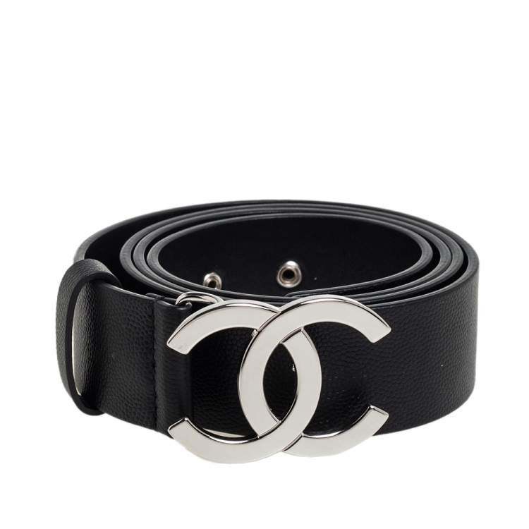 Leather belt Chanel Black size 95 cm in Leather - 27885679