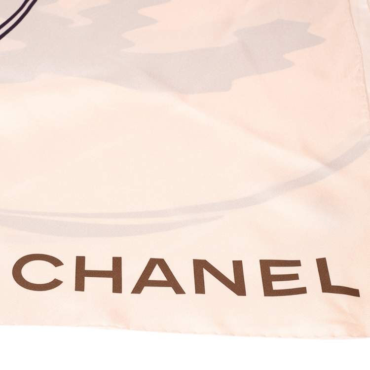 Pre Owned Chanel  Multicolor CC Printed Silk Square Scarf