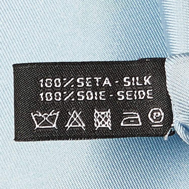 Pre Owned Chanel Light Blue Cruise Print Silk Square Scarf
