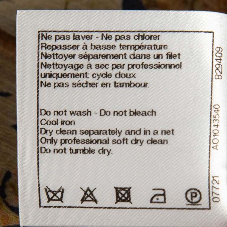 Pre Owned Chanel Navy Blue Floral Print Silk Open Front Long Cardigan M