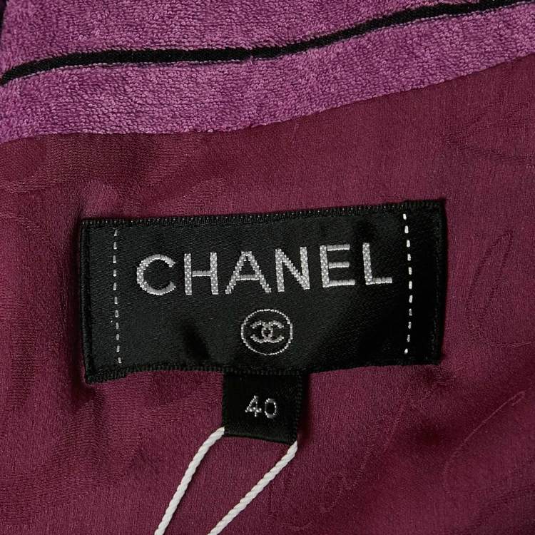 Pre Owned Chanel Purple Fantasy Tweed Mini Tunic Dress M