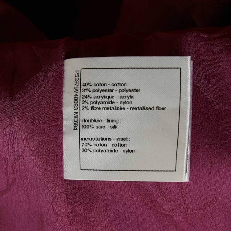 Pre Owned Chanel Purple Fantasy Tweed Mini Tunic Dress M