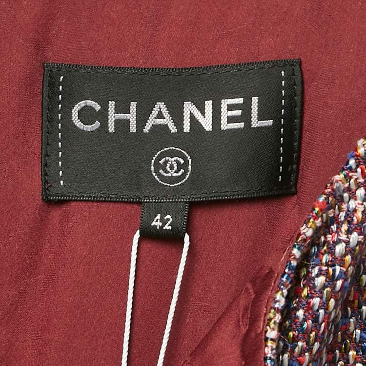 Pre Owned Chanel Multicolor Fantasy Tweed Sleeveless Short Dress L