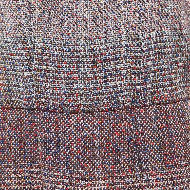 Pre Owned Chanel Multicolor Fantasy Tweed Sleeveless Short Dress L