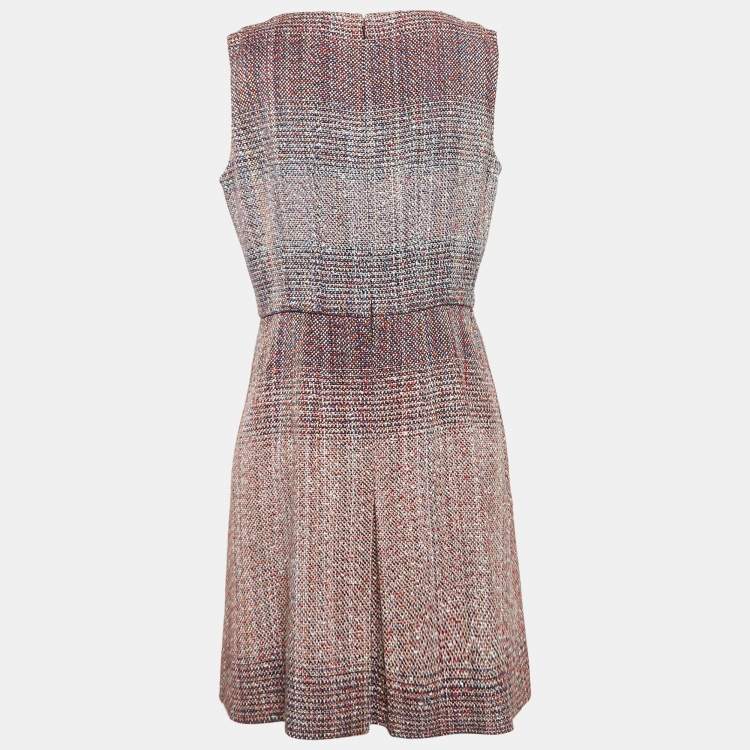 Pre Owned Chanel Multicolor Fantasy Tweed Sleeveless Short Dress L