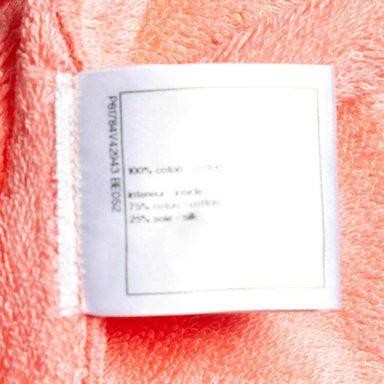 Pre Owned Chanel Coral Pink Terry One-Shoulder Cover-Up Mini Dress M