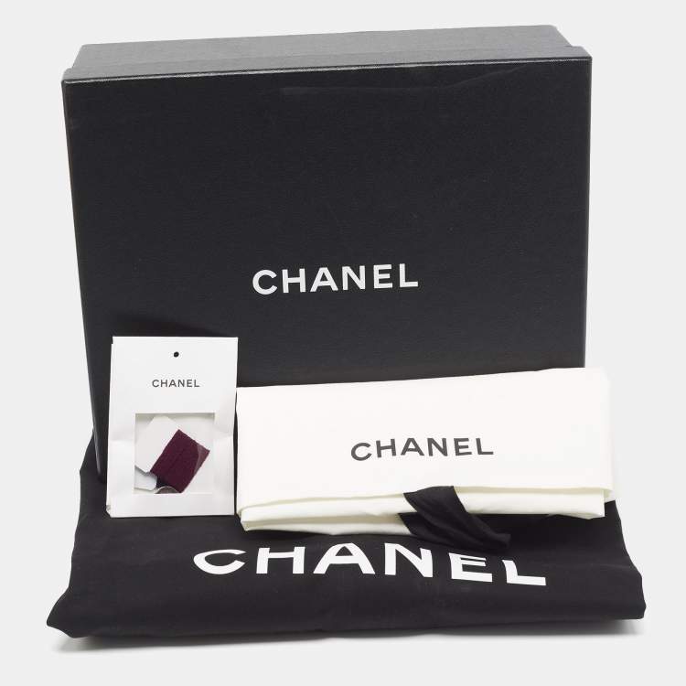 Pre Owned Chanel Purple Cashmere Button Front Cardigan L