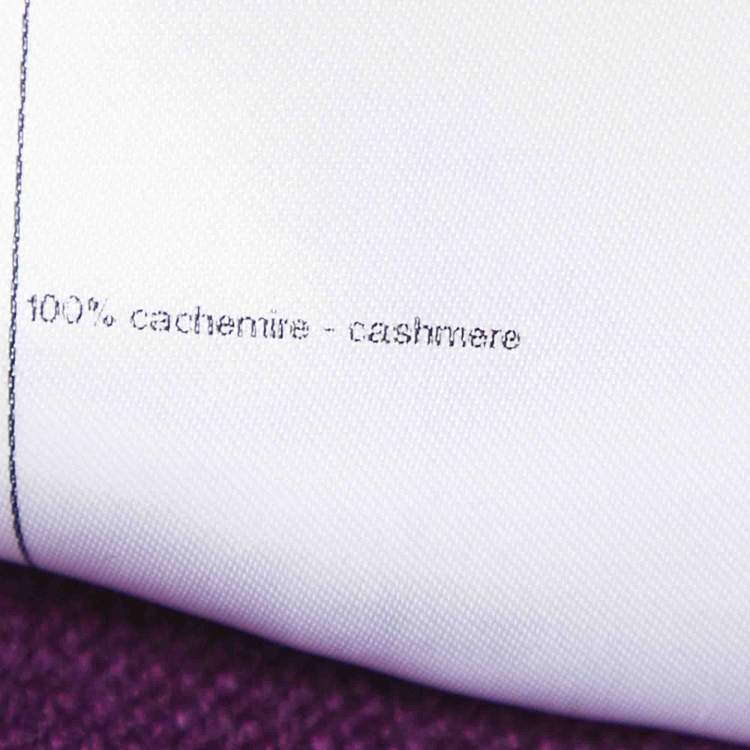 Pre Owned Chanel Purple Cashmere Button Front Cardigan L