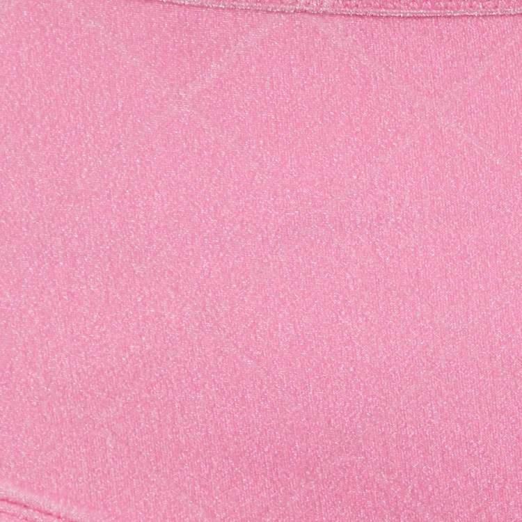 Pre Owned Chanel Pink Logo Detail Velvet Bikini Bottom M